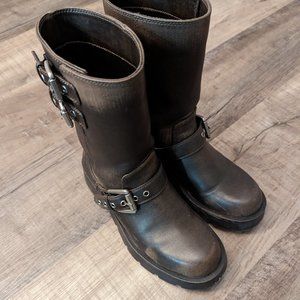 Zara Size 36 Faux Leather Biker Boots